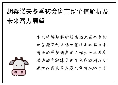 胡桑诺夫冬季转会窗市场价值解析及未来潜力展望 胡桑诺夫冬季转会窗市场价值解析及未来潜力展望